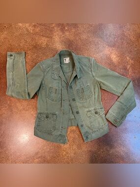 Lucky Brand Olive Green Utility Button-Up Jacket Sz S